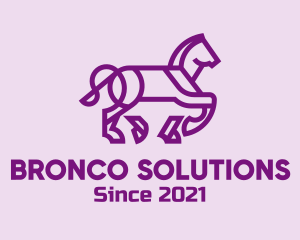 Bronco - Purple Horse Equestrian logo design