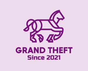 Animal - Purple Horse Equestrian logo design