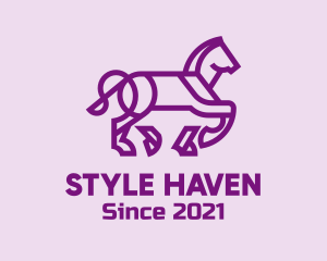 Horse Race - Purple Horse Equestrian logo design
