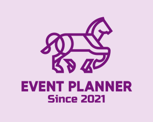 Pony - Purple Horse Equestrian logo design