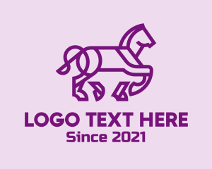 Horse Riding - Purple Horse Equestrian logo design