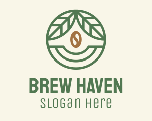 Coffee Bean Organic Badge logo design