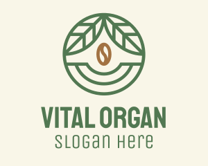 Coffee Bean Organic Badge logo design