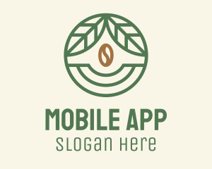 Coffee Farm - Coffee Bean Organic Badge logo design