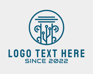 Cyber - Digital Pillar Technology logo design