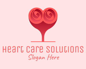 Flower Heart Balloon logo design