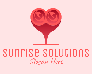 Flower Heart Balloon logo design