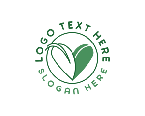 Vegetarian - Natural Leaf Heart logo design