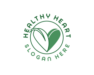 Natural Leaf Heart logo design