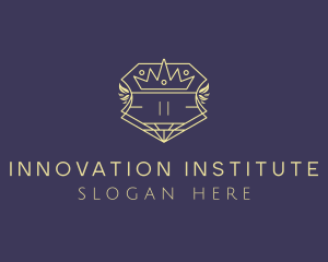 Institute - Shield Royal Wreath logo design