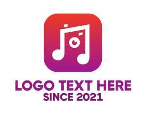 Youtube - Musical Note Camera logo design