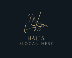 Performer - Violin Musician Performer logo design