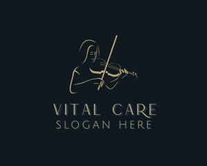 Music Festival - Violin Musician Performer logo design