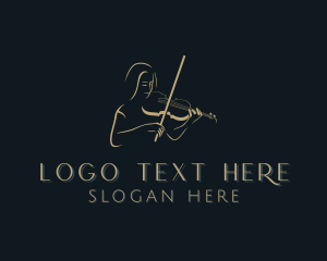 Silhouette - Violin Musician Performer logo design