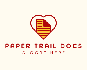 Documentation - Paper Document Heart logo design