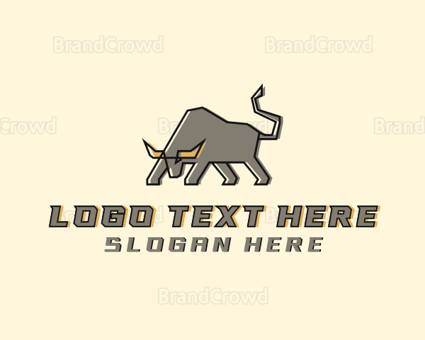 Bison Bull Fighting Logo