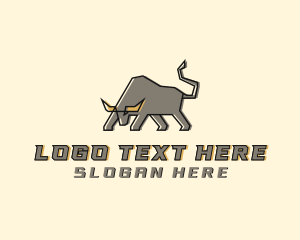 Safari - Bison Bull Fighting logo design