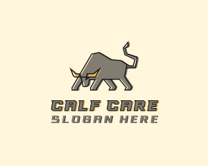 Calf - Bison Bull Fighting logo design