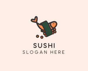 Salmon Sashimi Buffet logo design