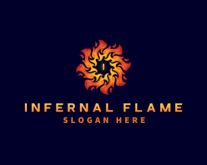 Sun Fire Flame logo design