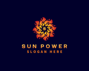 Sun Fire Flame logo design