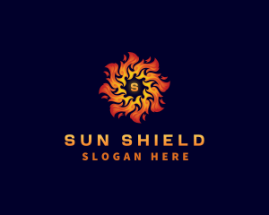 Sun Fire Flame logo design