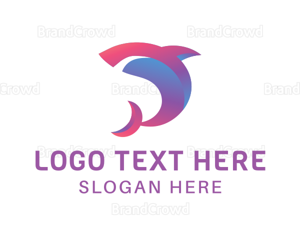 Abstract Gradient Shark Logo