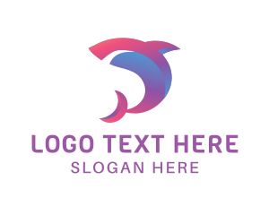 Digital Marketing - Abstract Gradient Shark logo design