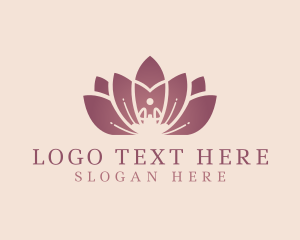 Healing - Lotus Pose Meditation logo design