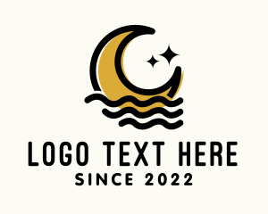 Lunar - Moon Beach Resort logo design