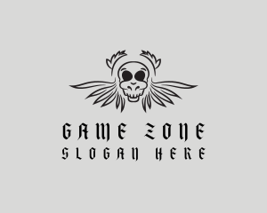 Scary Skull WIngs logo design