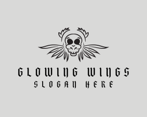 Scary Skull WIngs logo design