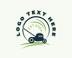 Emblem - Lawn Mower Gardener logo design