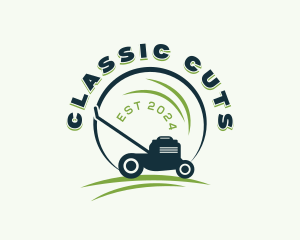 Lawn Mower Gardener logo design