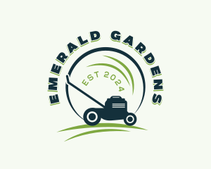 Lawn Mower Gardener logo design