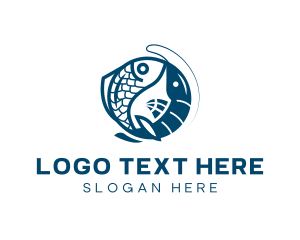 Fish Shrimp Fishing Logo