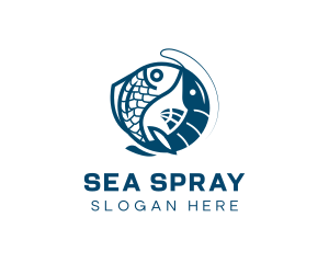 Fish Shrimp Fishing logo design