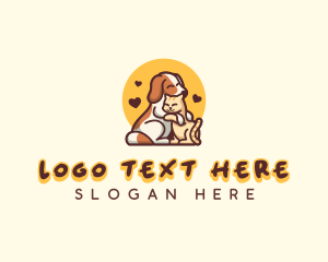 Dog Cat Hug Care logo design