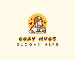 Dog Cat Hug Care logo design