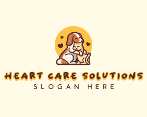 Dog Cat Hug Care logo design