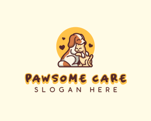 Dog Cat Hug Care logo design