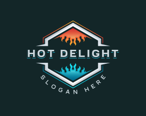 Flame Cold Hot Temperature logo design