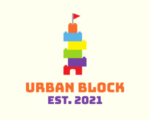Block - Colorful Tower Block logo design