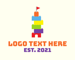 Lego - Colorful Tower Block logo design