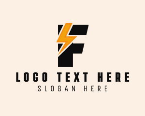 Voltage - Electric Company Letter F logo design