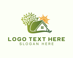 Eco - Green House Landscaping logo design