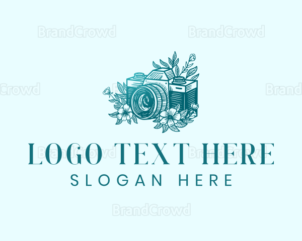 Camera Floral Photography Logo