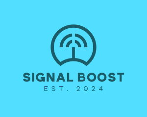 Blue Wifi Signal  logo design