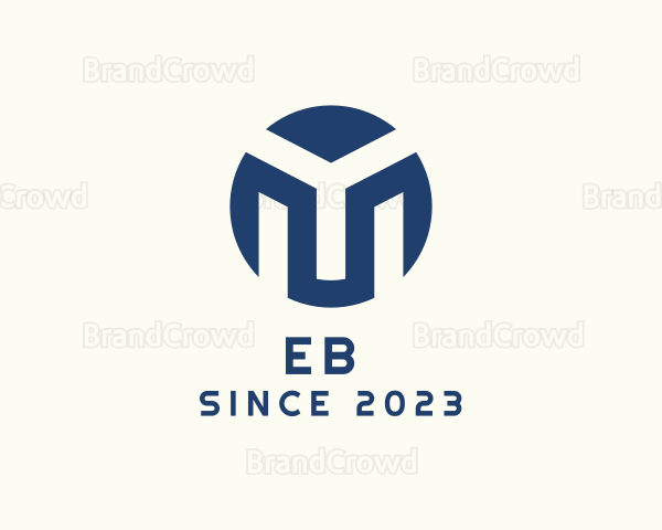 Blue Property Construction Letter M Logo