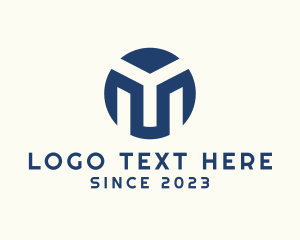 Blue Property Construction Letter M logo design